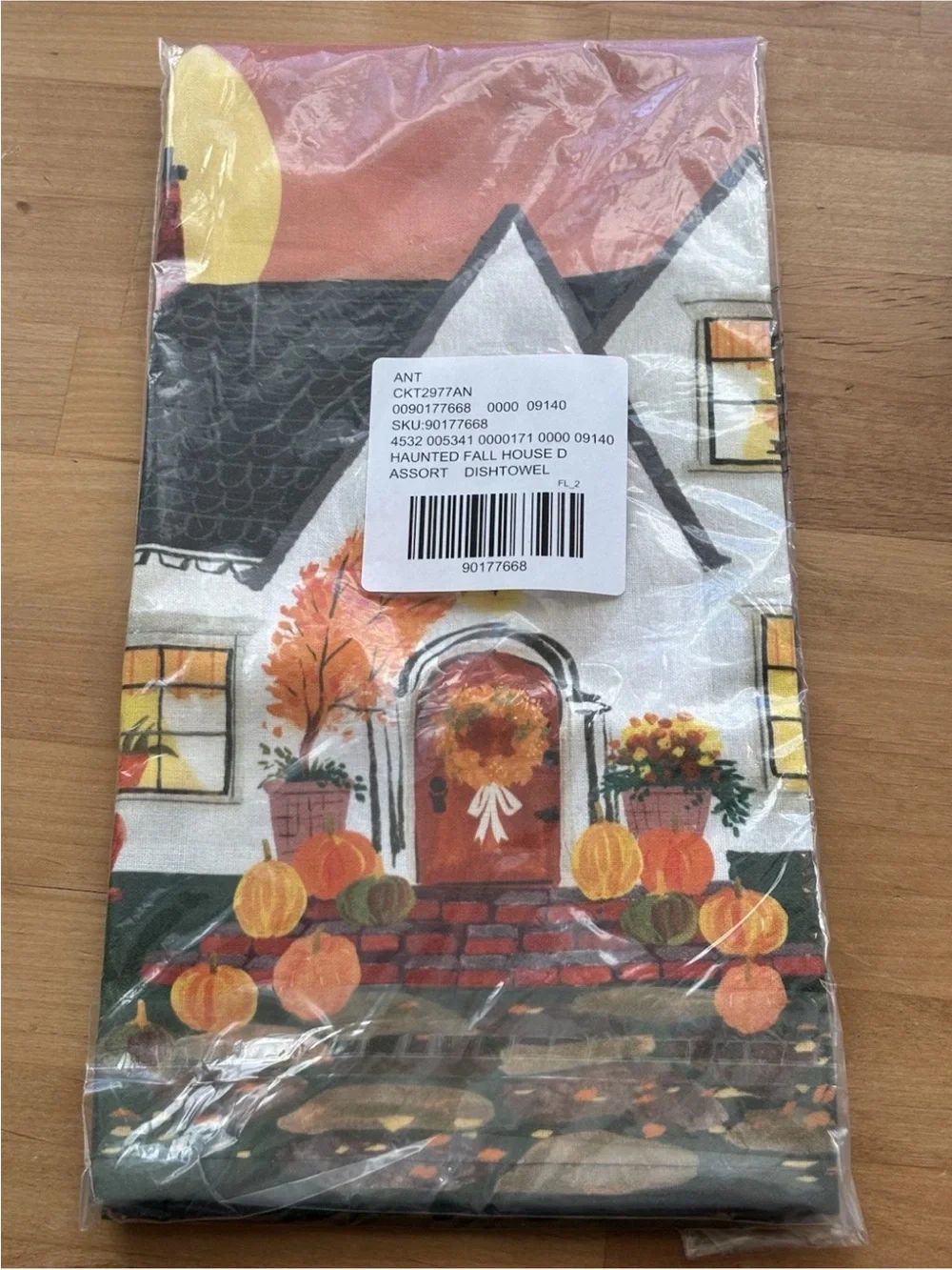 NEW Anthropologie Haunted Fall House Dish Towel